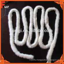 Natural White Mink fur Piping